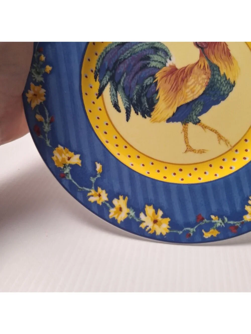 (3) FITZ & FLOYD CLASSIC CHOICES COQ DU VILLAGE ROOSTER PORTRAIT PLATES VINTAGE
